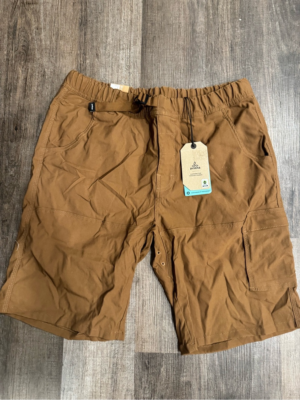 Prana Men's Tan Stretch Cargo Shorts ZION